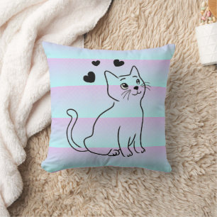 Cojín decorativo "Diseño divertido de gato"
