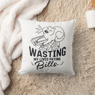 Cojín Decorativo Diseño Divertido de Gato que Derrocha Mis Vidas