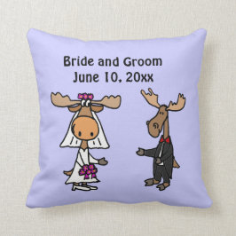 Cojín Decorativo Diseño divertido de la boda de novia y del novio
