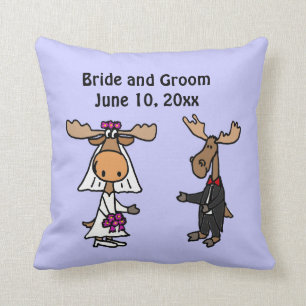 Cojín Decorativo Diseño divertido de la boda de novia y del novio