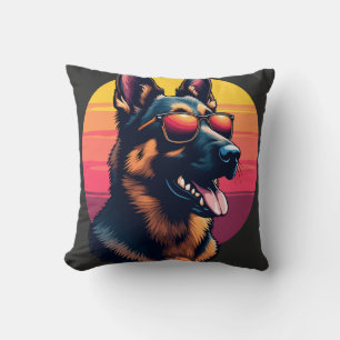 Cojín Decorativo Diseño divertido de perro pastor alemán arte disfr
