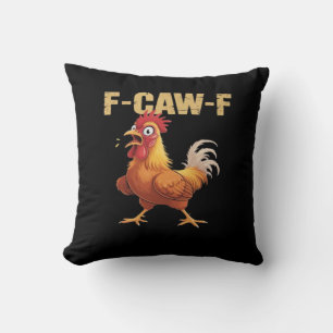 Cojín Decorativo Diseño divertido de pollo F Caw F al estilo retro