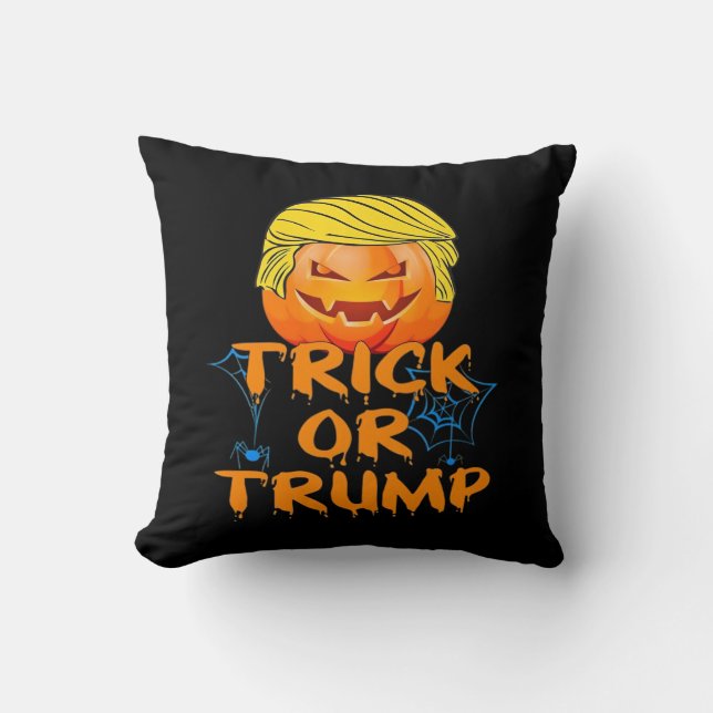 Cojín Decorativo Diseño divertido de Trumpkin para Halloween (Anverso)