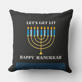 Cojín Decorativo Diseño divertido y lindo de la menorá de Hanukkah 