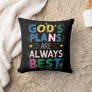 Cojín Decorativo Diseño Divino: Los Planes de Dios Siempre Son Los
