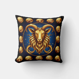Cojín Decorativo Diseño dorado del zodiaco Capricornio