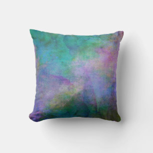 Cojín Decorativo diseño elegante de color turquesa y morado de colo