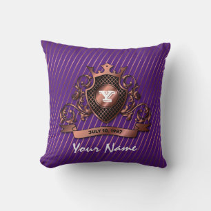Cojín Decorativo Diseño elegante de monograma Personalizado minimal