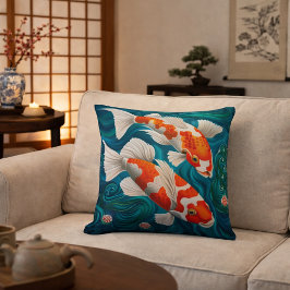 Cojín Decorativo Diseño elegante de pescado Koi