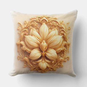Cojín Decorativo Diseño elegante de relieve floral con detalles orn