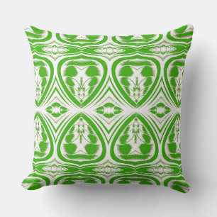 Cojín Decorativo Diseño elegante de tela verde y blanca