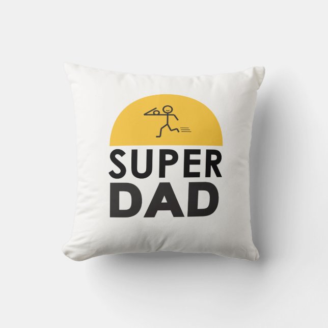 Cojín Decorativo Diseño elegante "SUPER DAD" Deseos Personalizados (Anverso)