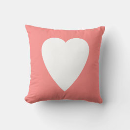 Cojín Decorativo Diseño en forma de corazón rosa pastel y blanco
