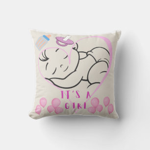 Cojín Decorativo diseño 'Es una niña' para celebrar la llegada