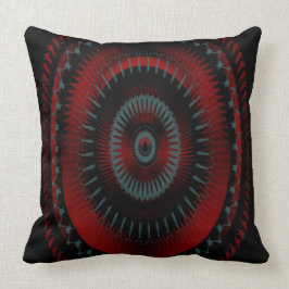 Cojín Decorativo Diseño espiral rojo, negro y gris