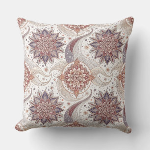 Cojín Decorativo Diseño Espiritual de Mandala Floral Elegante