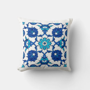 Cojín Decorativo Diseño étnico azul turco