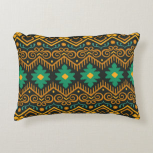 Cojín Decorativo Diseño étnico Ikat Fabric Borroidado