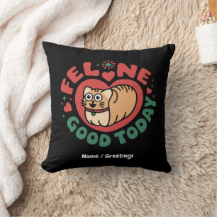 Cojín Decorativo Diseño felino bueno hoy para gatos