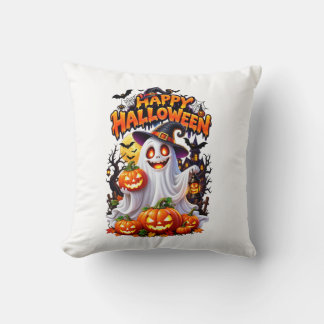Cojín Decorativo Diseño Feliz Halloween Gato Espeluznante