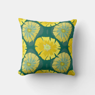 Cojín Decorativo Diseño floral amarillo y verde