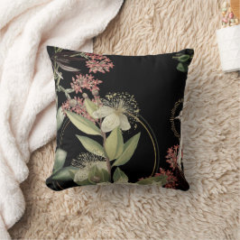 Cojín Decorativo Diseño floral artístico negro