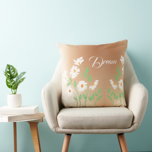 Cojín Decorativo Diseño Floral blanca (Silla)