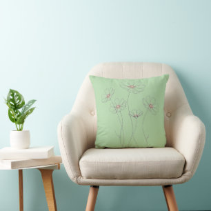 Cojín Decorativo diseño floral cosmos - Línea Fina Minimalista