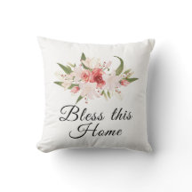 Diseño floral de acuarela Bendice esta casa 