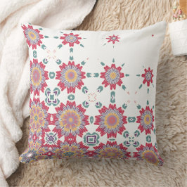 Cojín Decorativo Diseño floral de color rosa, blanco y púrpura