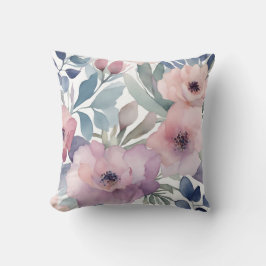 Cojín Decorativo Diseño floral de flores púrpura rosadas