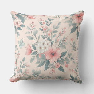 Cojín Decorativo Diseño floral de fondo claro