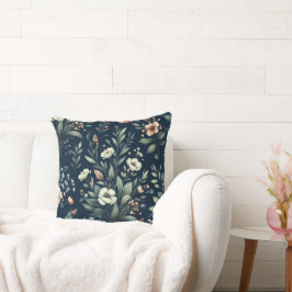 Cojín Decorativo Diseño floral de fondo negro