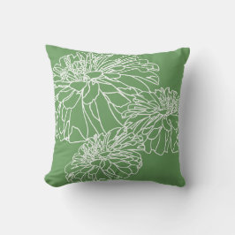 Cojín Decorativo Diseño floral de línea blanca moderna y minimalist