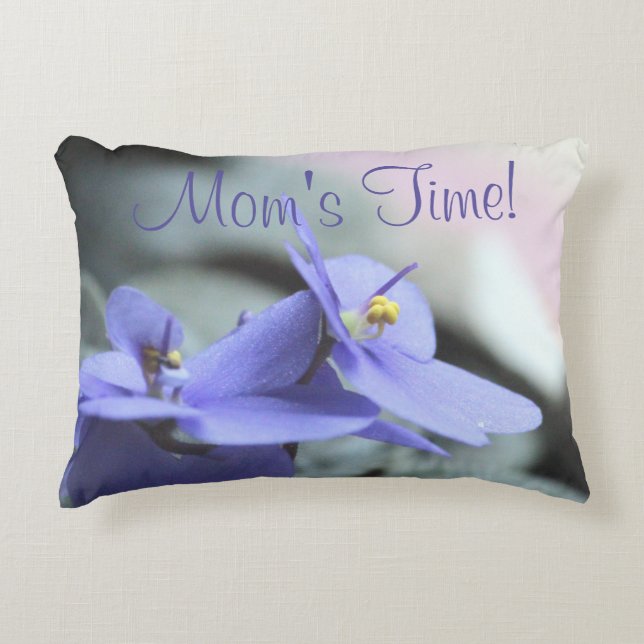 Cojín Decorativo Diseño floral de Periwinkle (Anverso)