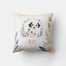 Diseño floral del personalizado Puppy Dalmatian Pi
