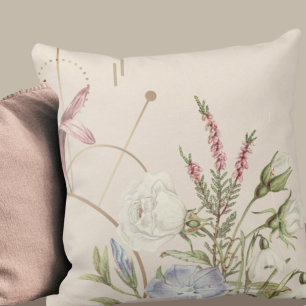 Cojín Decorativo Diseño floral estético de cabaña elegante
