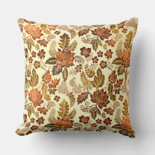 Cojín Decorativo Diseño Floral Heritage Cobre Dorado Cálido