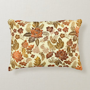 Cojín Decorativo Diseño Floral Heritage Cobre Dorado Cálido