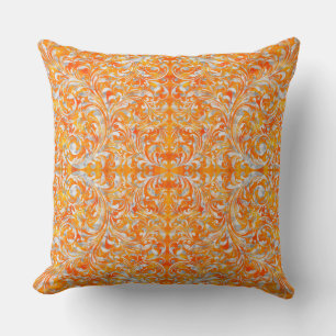 Cojín Decorativo Diseño floral naranja suave