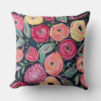 Diseño floral negrita pintado a mano