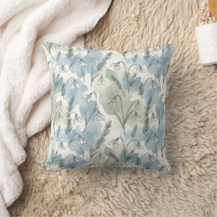 Cojín Decorativo Diseño floral pastel cottagecore suave gota de nie