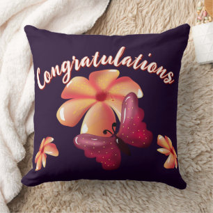 Cojín Decorativo Diseño floral personalizado y Patrón de Mariposa