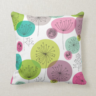 Cojín Decorativo Diseño floral retro del modelo del búho lindo