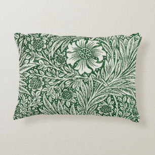 Cojín Decorativo diseño floral verde caléndula de william morris