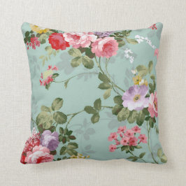 Cojín Decorativo Diseño floral verde vintage