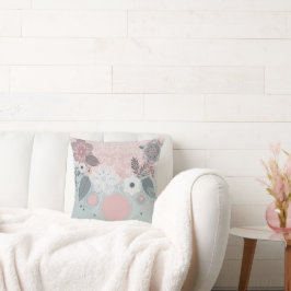 Cojín Decorativo Diseño floral y de hojas en estilo de encaje