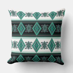 Cojín Decorativo Diseño Folclórico Verde Pillow reversible