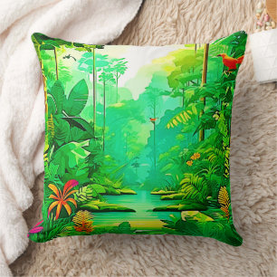 Cojín Decorativo Diseño forestal exótico