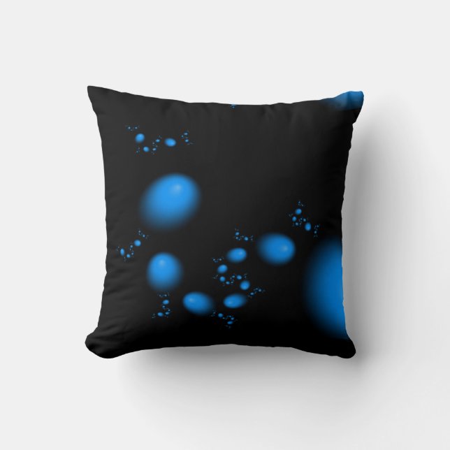 Cojín Decorativo Diseño fractal inusual de huevos azules (Anverso)